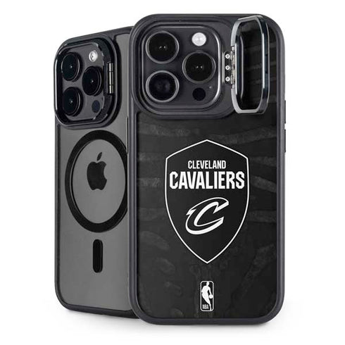 NBA Cleveland Cavaliers Black Animal Print iPhone 16 Pro Kickstand Case
